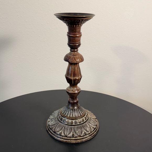 Vintage Other - Antique Hammered Copper Candle Stick Holder